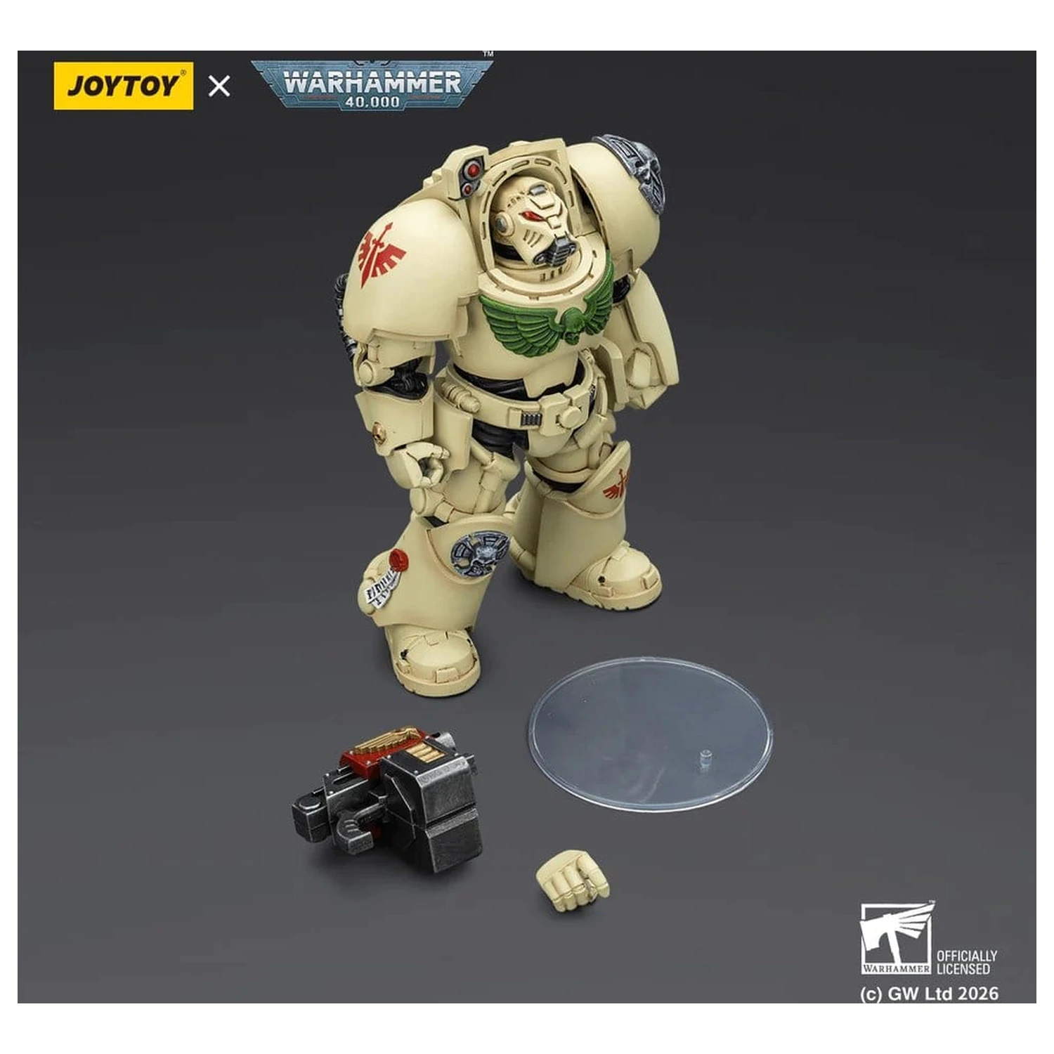 Warhammer 40,000 Action Figure Dark Angels Deathwing Terminator 2 cu Power Fist si Storm Bolter 14 cm poza produsului