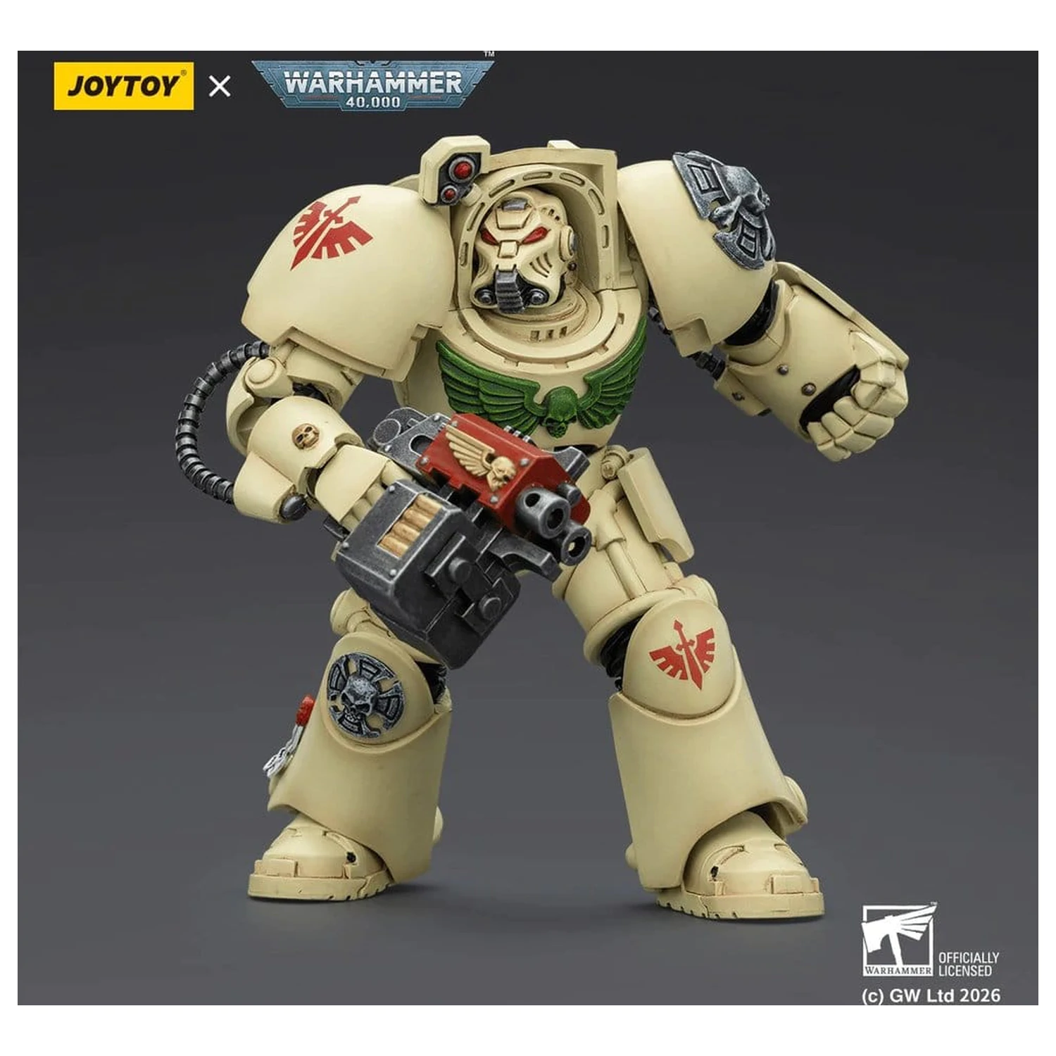 Warhammer 40,000 Action Figure Dark Angels Deathwing Terminator 2 cu Power Fist si Storm Bolter 14 cm poza produsului