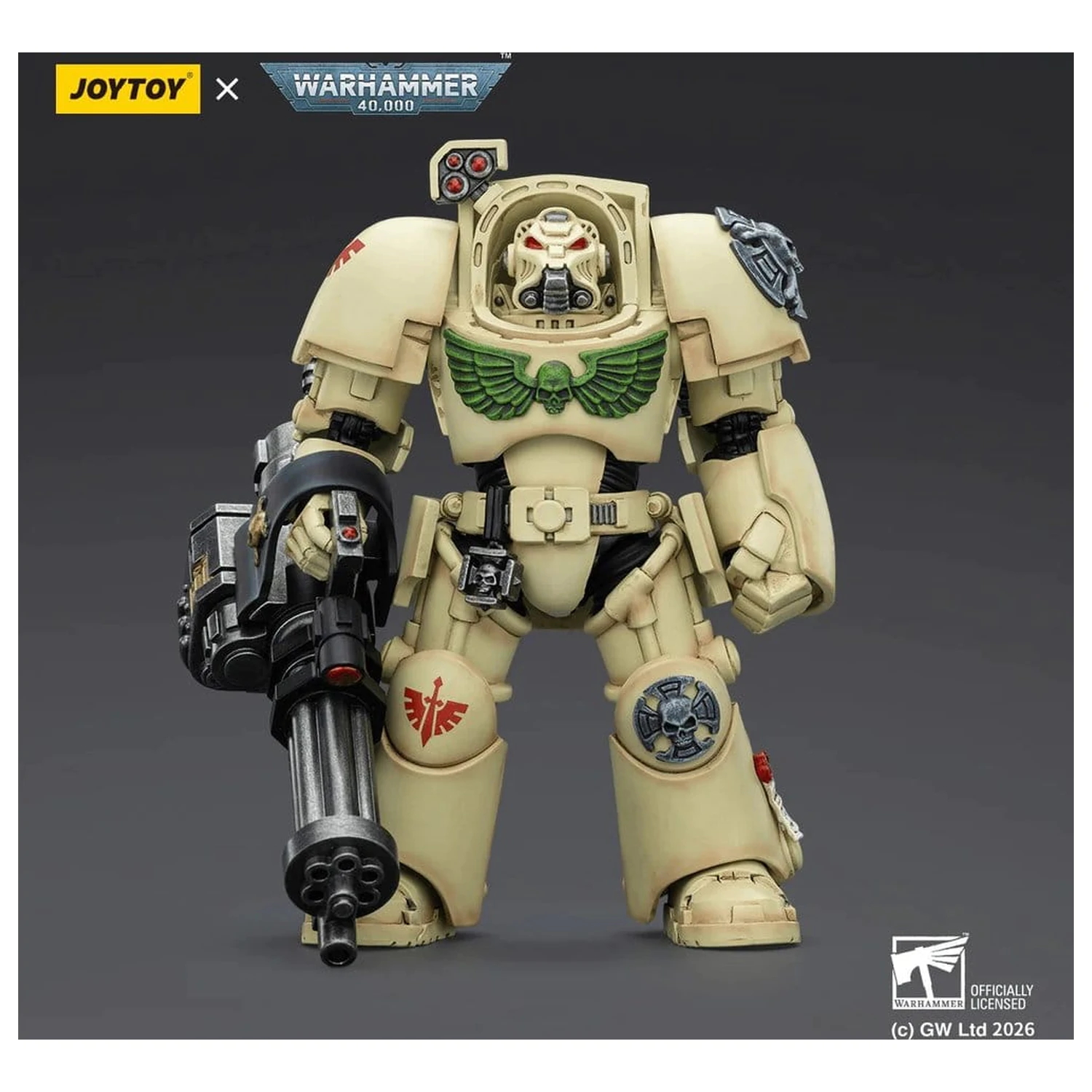 Warhammer 40,000 Figurina de actiune Dark Angels Deathwing Terminator 3 cu Power Fist si Assault Cannon 14 cm poza produsului