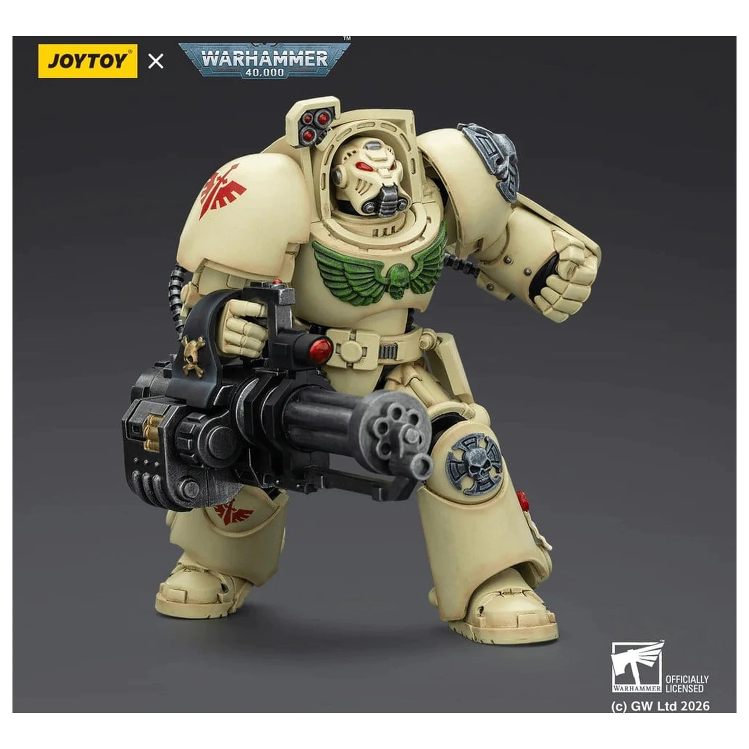 Warhammer 40,000 Figurina de actiune Dark Angels Deathwing Terminator 3 cu Power Fist si Assault Cannon 14 cm poza produsului