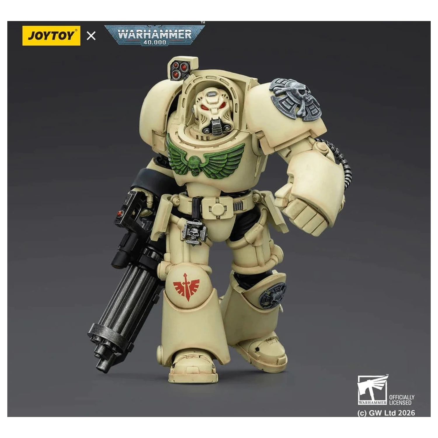 Warhammer 40,000 Figurina de actiune Dark Angels Deathwing Terminator 3 cu Power Fist si Assault Cannon 14 cm poza produsului