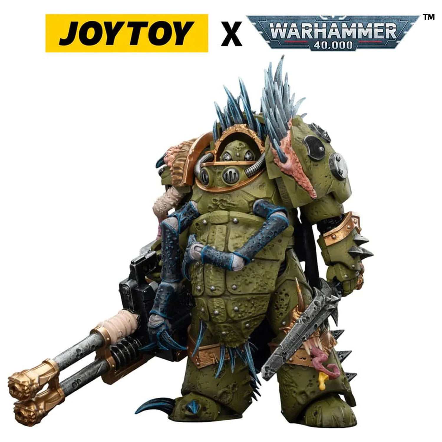 Warhammer 40,000 Figurina de actiune Death Guard Blightlord Terminator 1 with Reaper Autocannon and Bubotic Blades 14 cm poza produsului