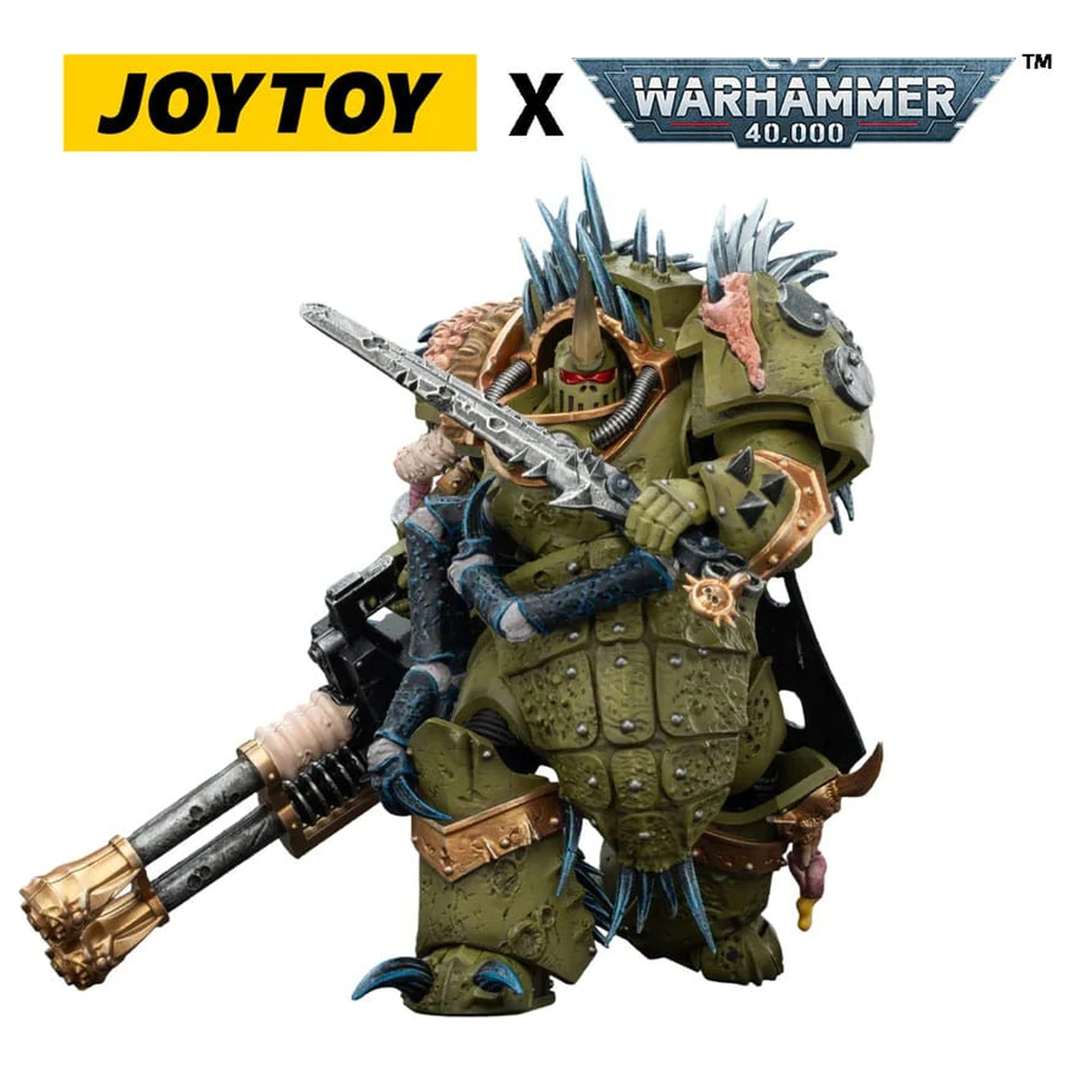 Warhammer 40,000 Figurina de actiune Death Guard Blightlord Terminator 1 with Reaper Autocannon and Bubotic Blades 14 cm poza produsului