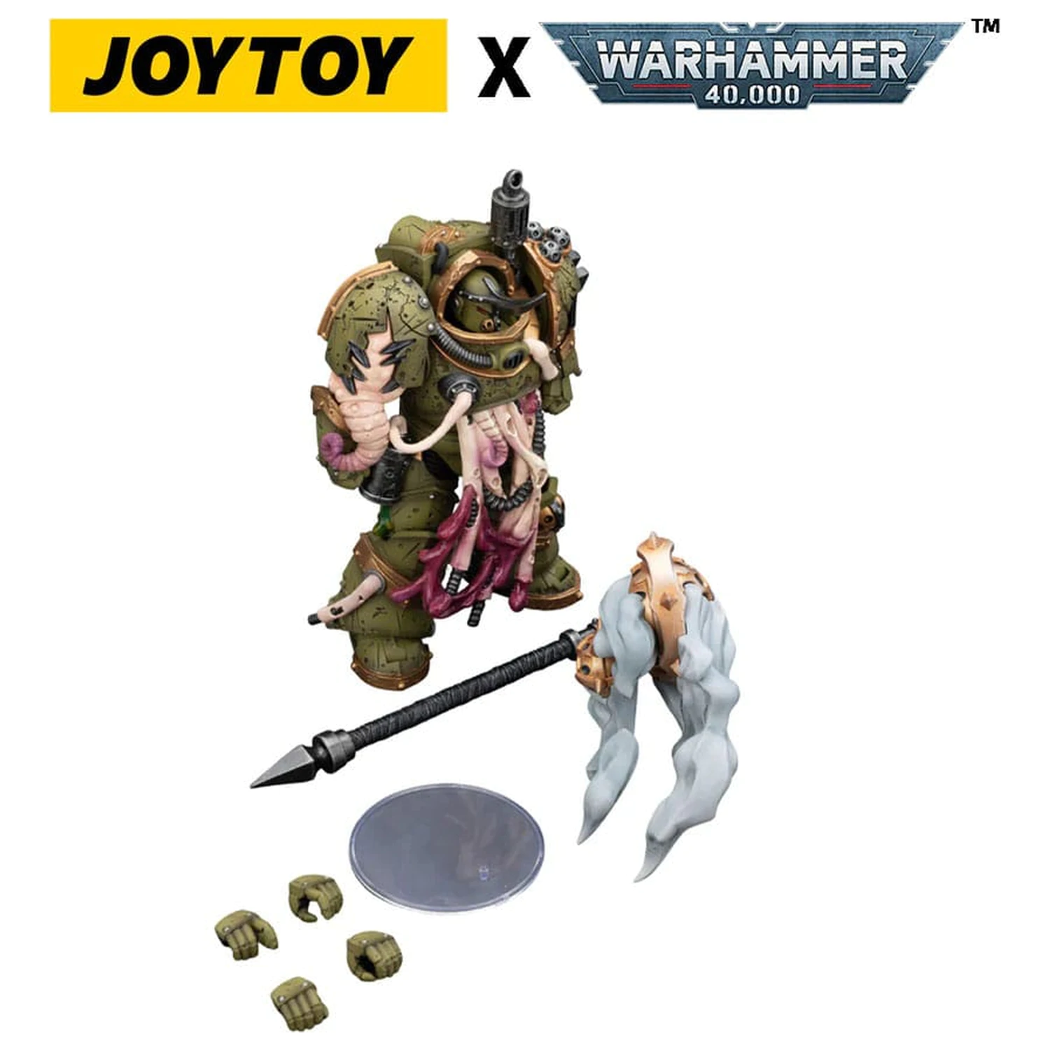 Warhammer 40,000 Figurina de actiune Death Guard Blightlord Terminator 2 with Flail of Corruption 14 cm poza produsului