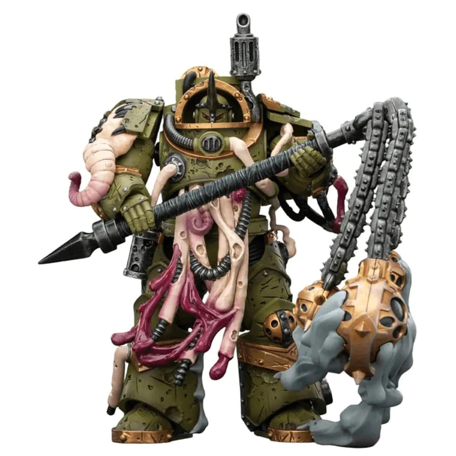 Warhammer 40,000 Figurina de actiune Death Guard Blightlord Terminator 2 with Flail of Corruption 14 cm poza produsului