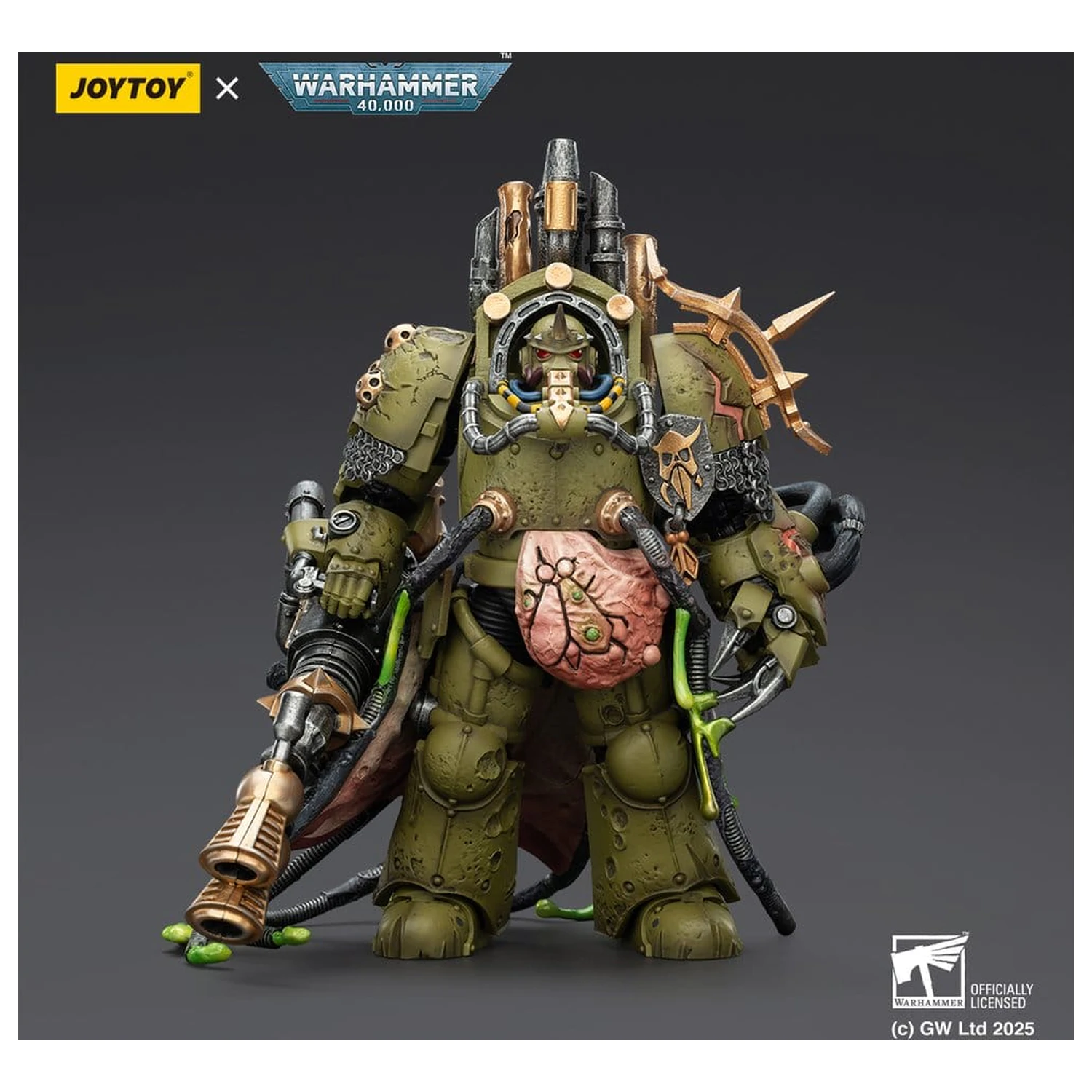 Warhammer 40,000 Figurina de actiune Death Guard Lord of Virulence cu Power Fist si Twin Plague Spewer 14 cm poza produsului