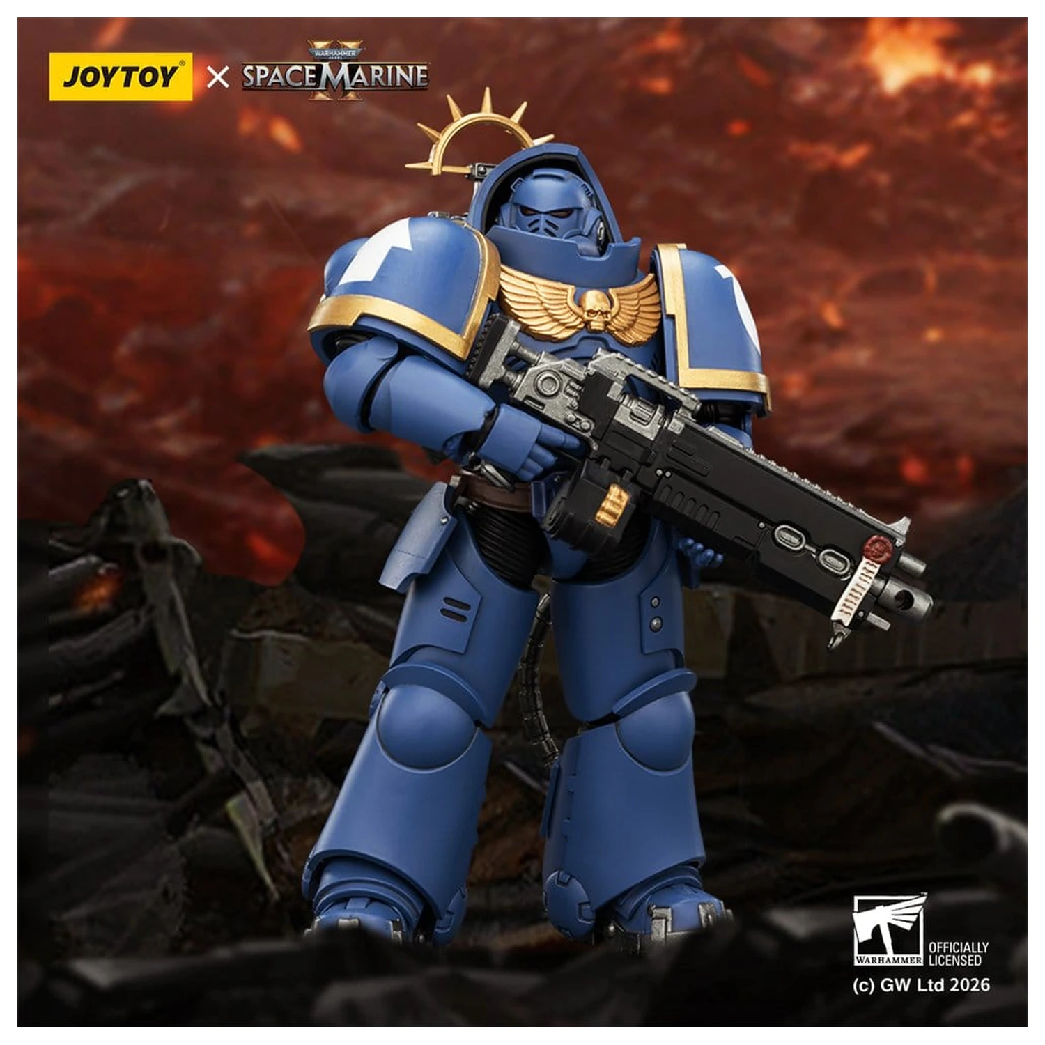 Warhammer 40,000 Figurina de actiune Game Edition Ultramarines Heavy Intercessor 13 cm poza produsului