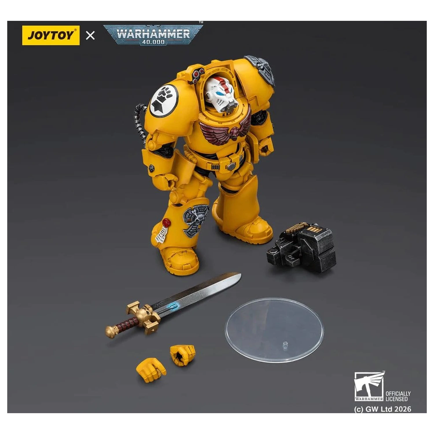 Warhammer 40,000 Figurina de actiune Imperial Fists Terminator 1 with Power Sword and Storm Bolter 14 cm poza produsului