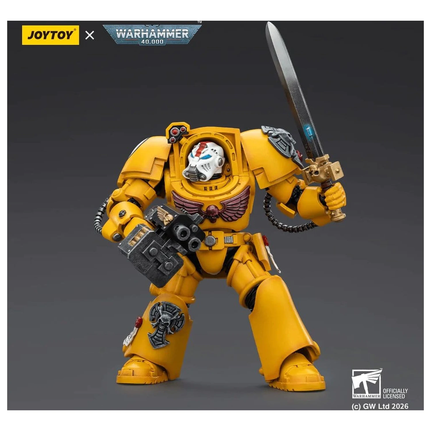Warhammer 40,000 Figurina de actiune Imperial Fists Terminator 1 with Power Sword and Storm Bolter 14 cm poza produsului