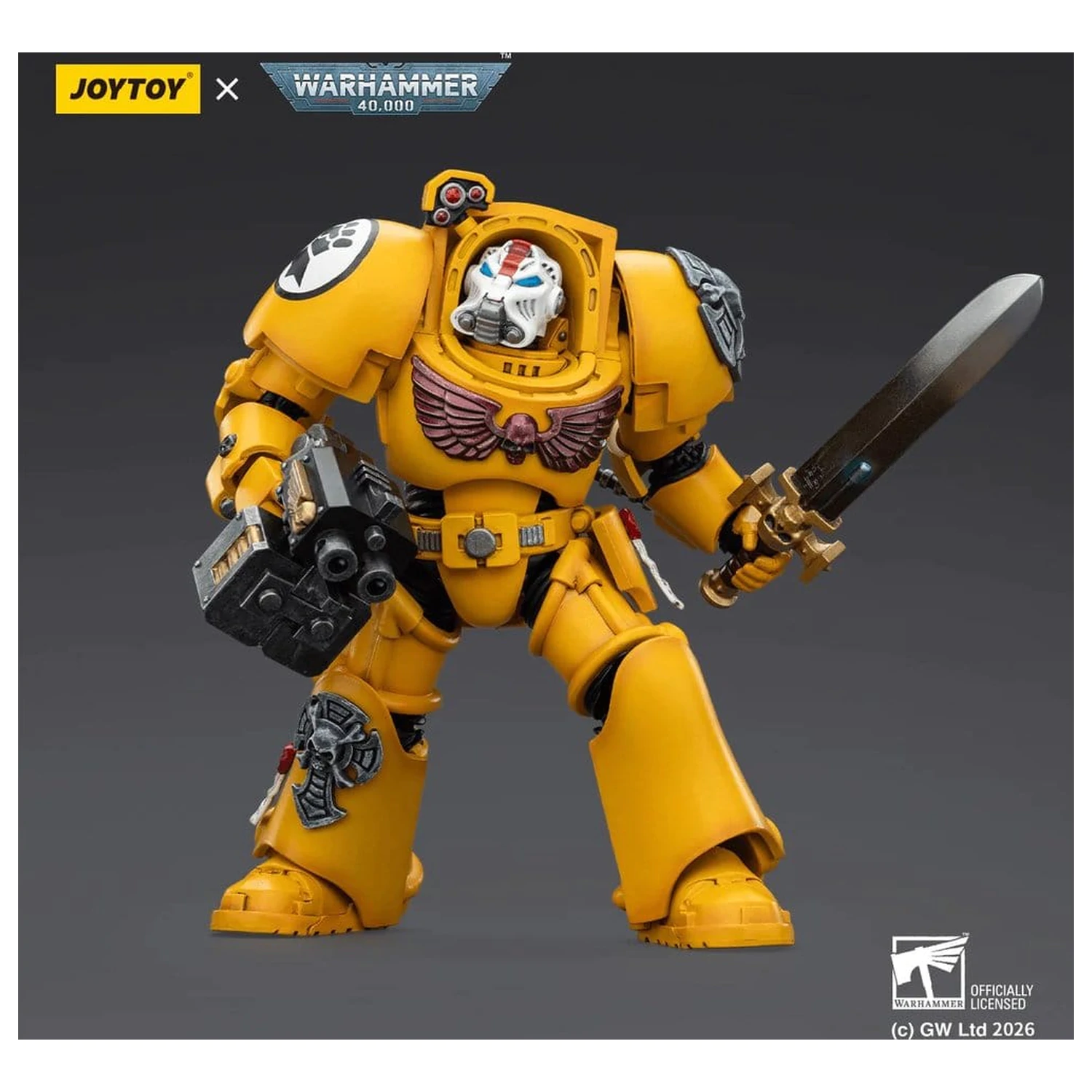 Warhammer 40,000 Figurina de actiune Imperial Fists Terminator 1 with Power Sword and Storm Bolter 14 cm poza produsului