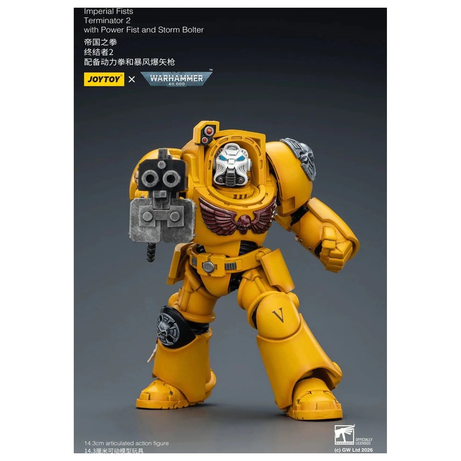 Warhammer 40,000 Figurina de actiune Imperial Fists Terminator 2 cu Power Fist si Storm Bolter 14 cm poza produsului
