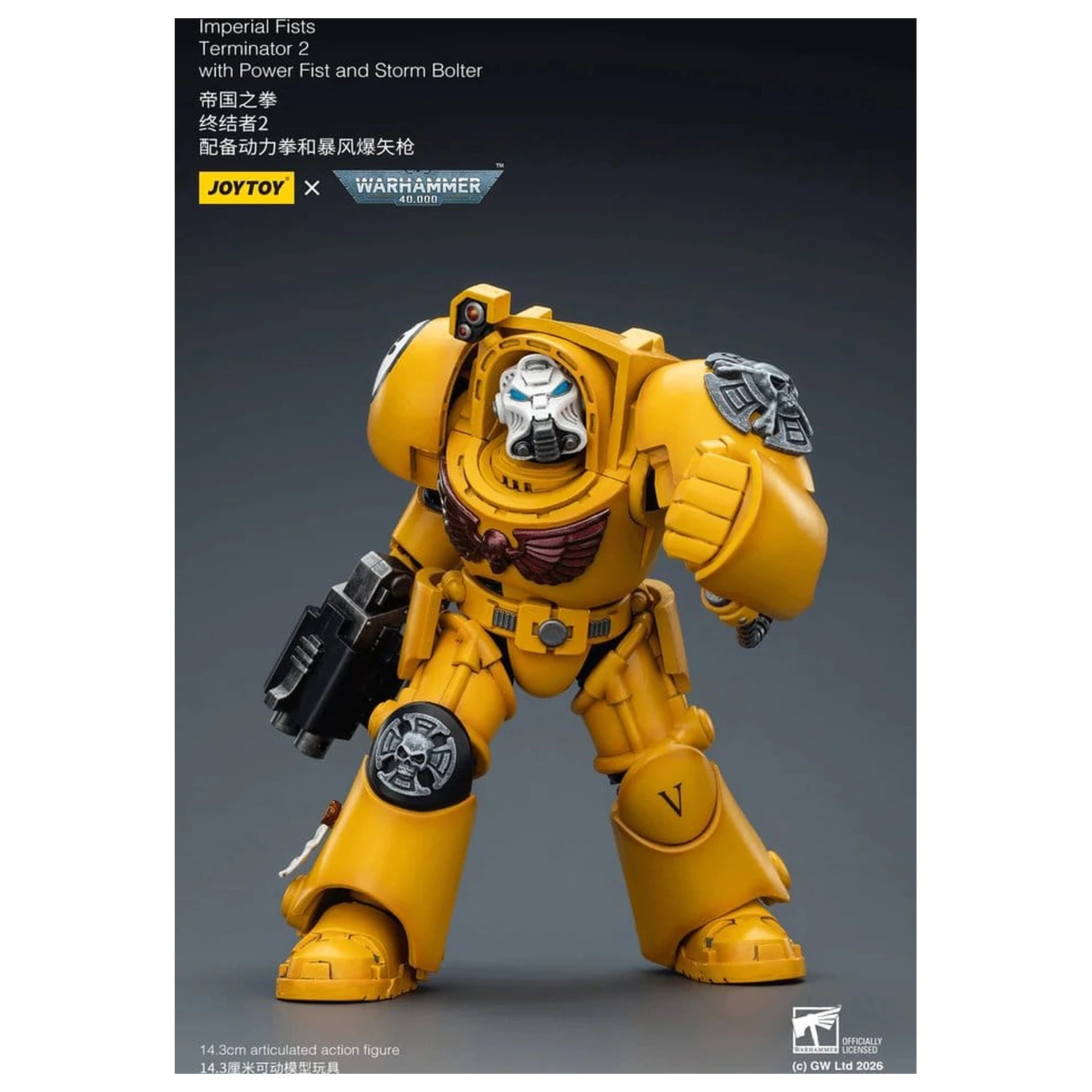 Warhammer 40,000 Figurina de actiune Imperial Fists Terminator 2 cu Power Fist si Storm Bolter 14 cm poza produsului