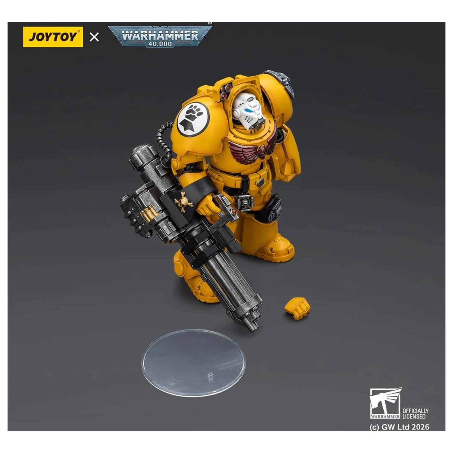 Warhammer 40,000 Action Figure Imperial Fists Terminator 3 cu Power Fist si Assault Cannon 14 cm poza produsului