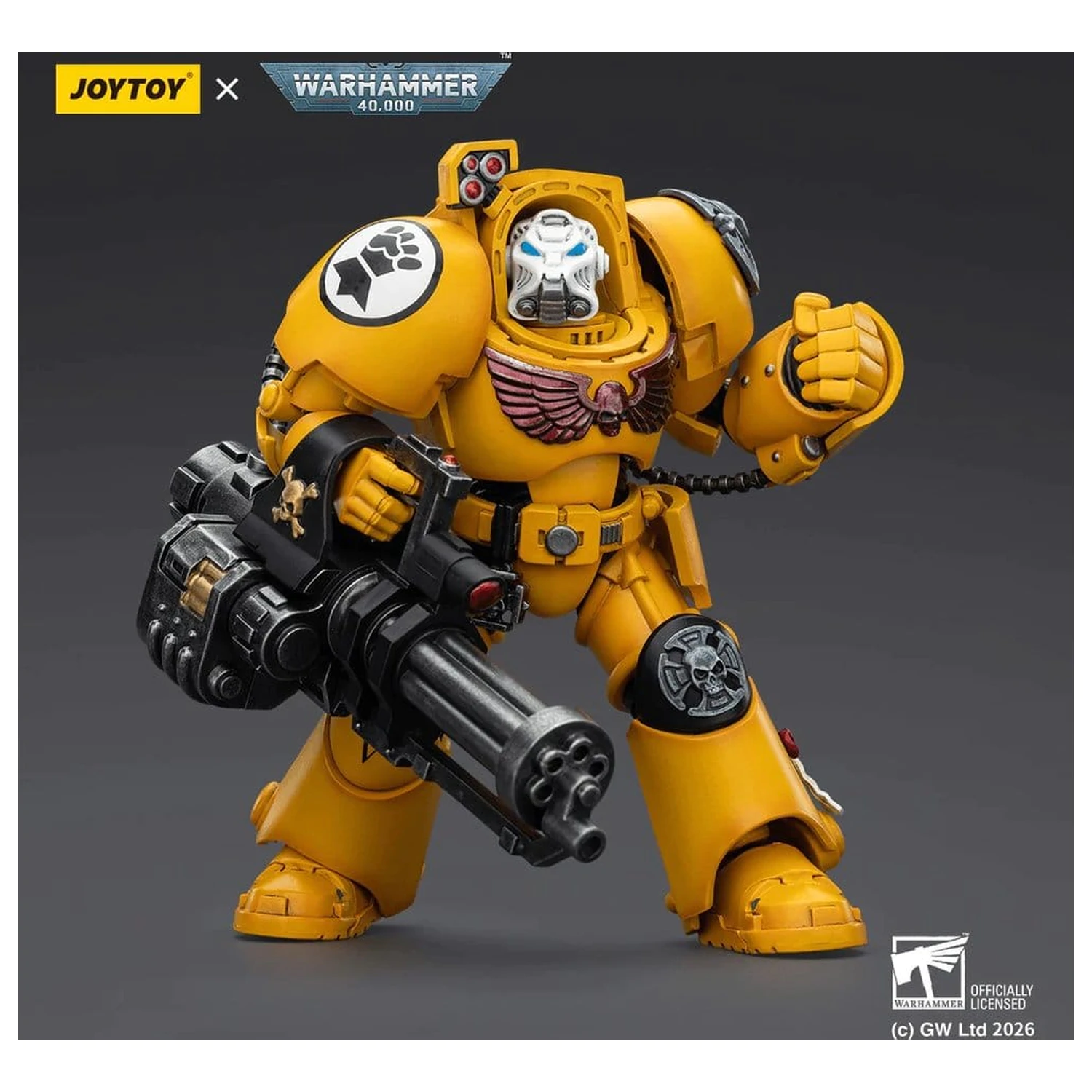 Warhammer 40,000 Action Figure Imperial Fists Terminator 3 cu Power Fist si Assault Cannon 14 cm poza produsului