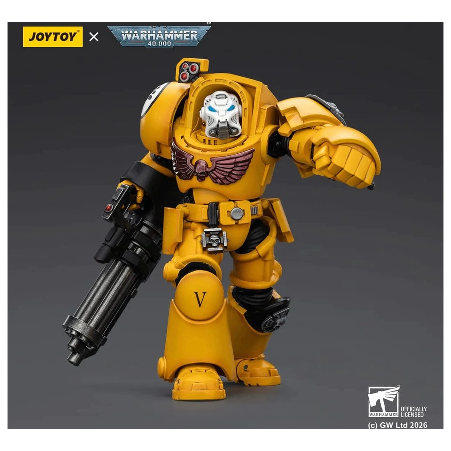 Warhammer 40,000 Action Figure Imperial Fists Terminator 3 cu Power Fist si Assault Cannon 14 cm poza produsului