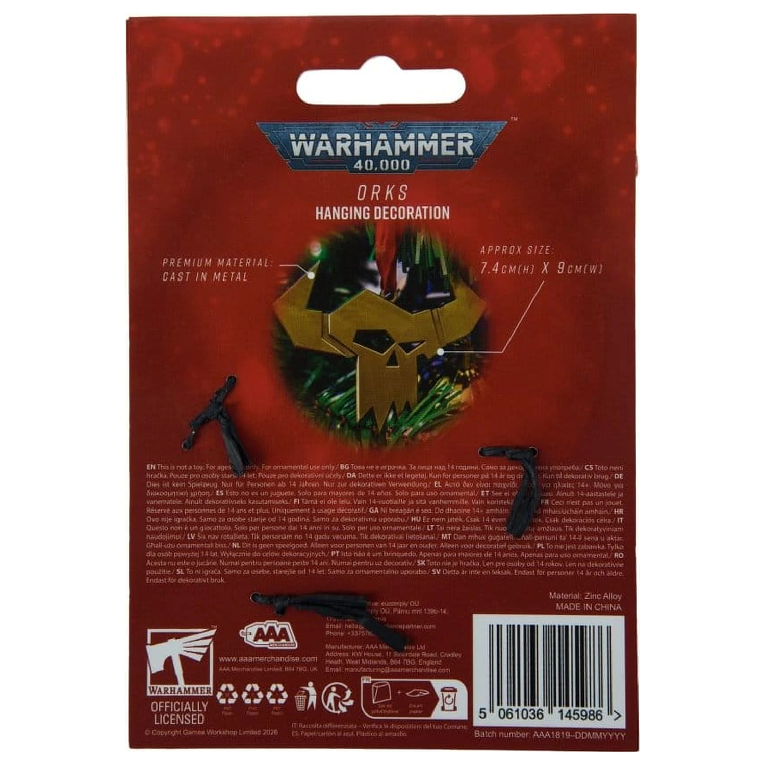 Warhammer 40,000 Decoratiune suspendata Orks 17 cm poza produsului