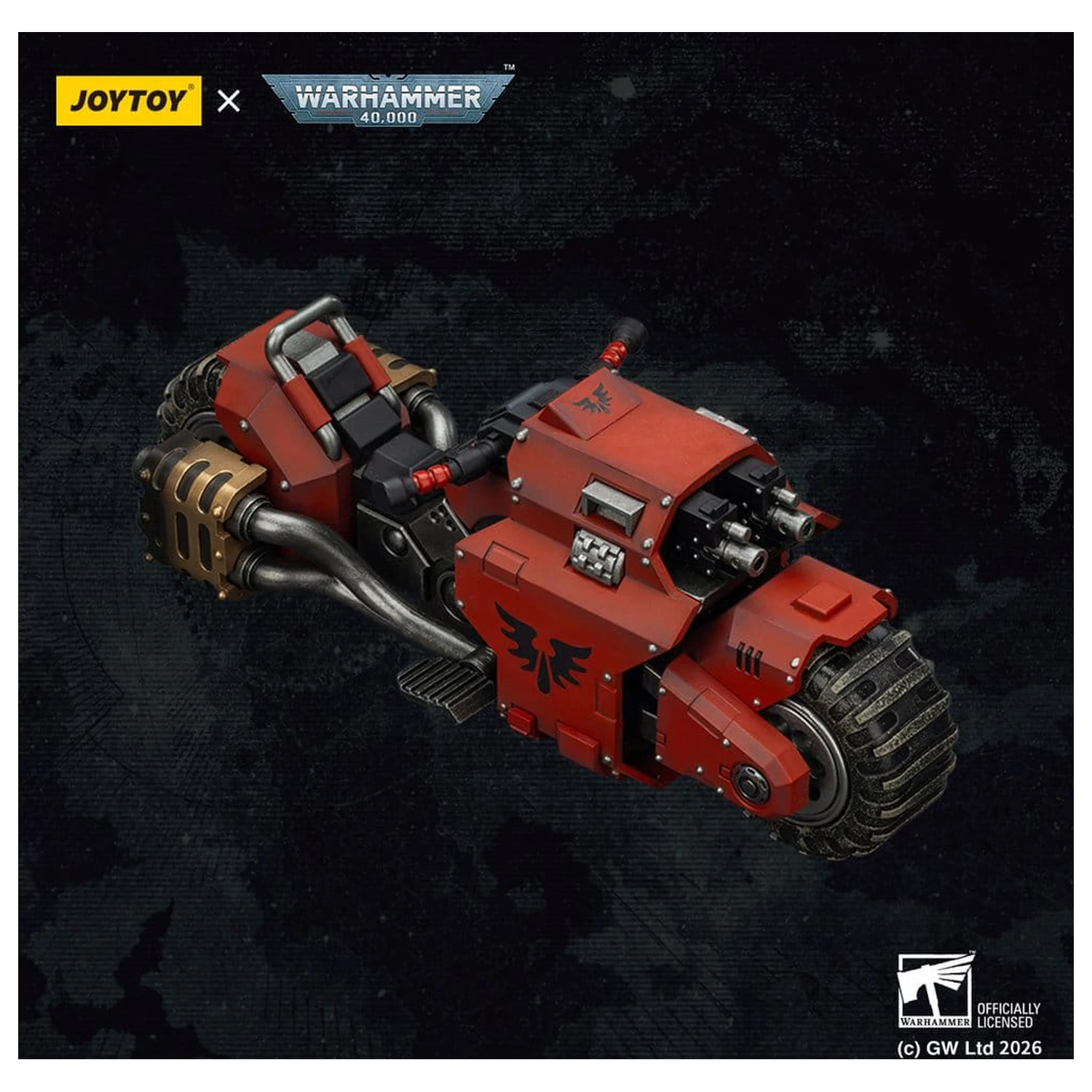 Warhammer 40,000 Raider-pattern Combat Bike Blood Angels cu puști bolter cu legătură dublă 22 cm poza produsului