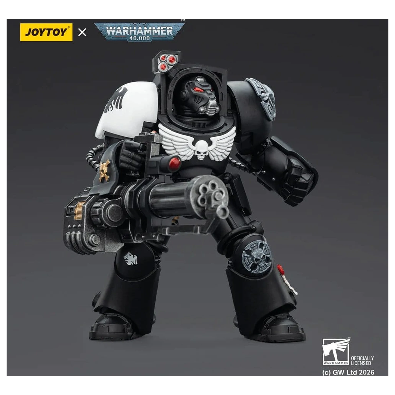 Warhammer 40,000 Figurina Raven Guard Terminator 3 with Power Fist and Assault Cannon 14 cm poza produsului
