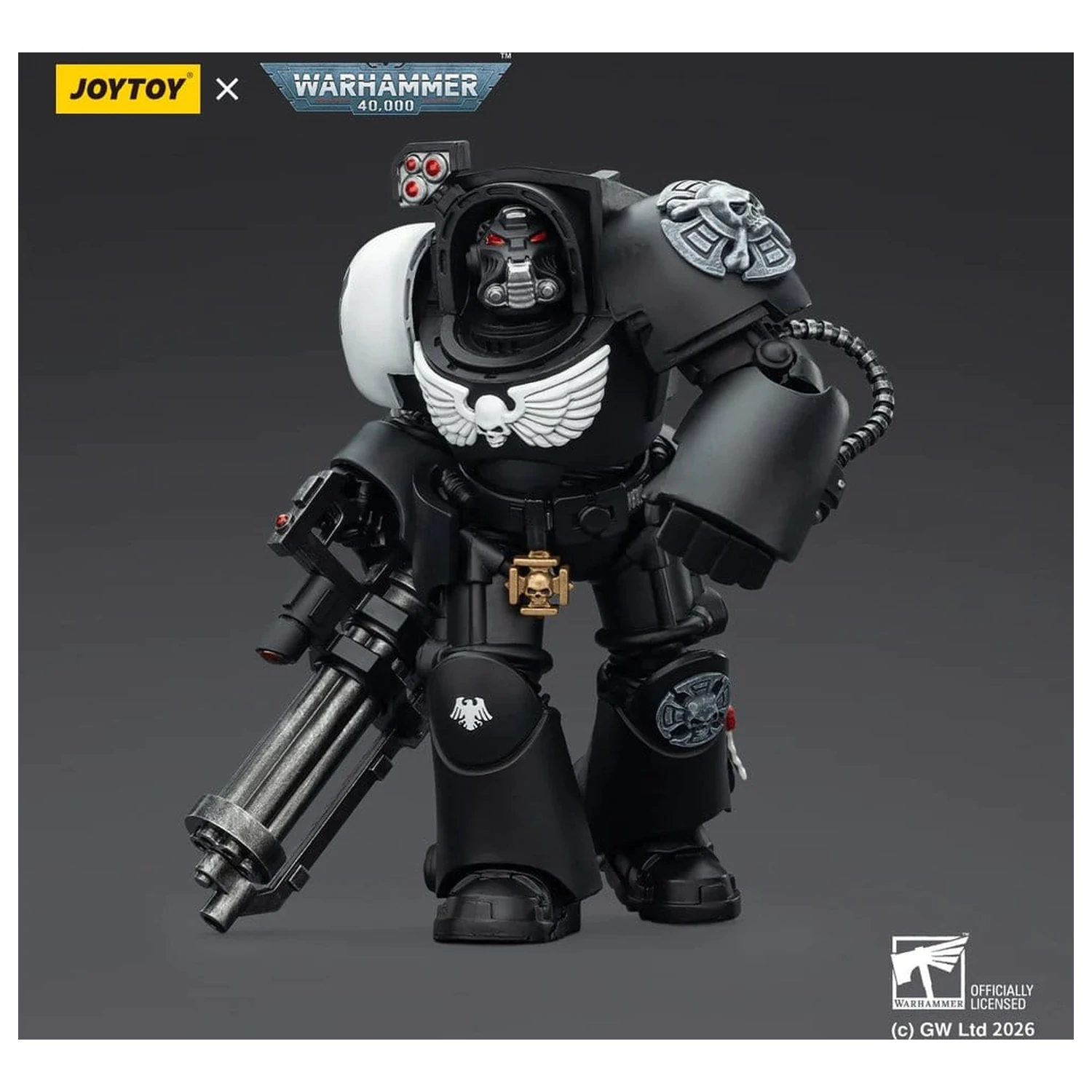 Warhammer 40,000 Figurina Raven Guard Terminator 3 with Power Fist and Assault Cannon 14 cm poza produsului