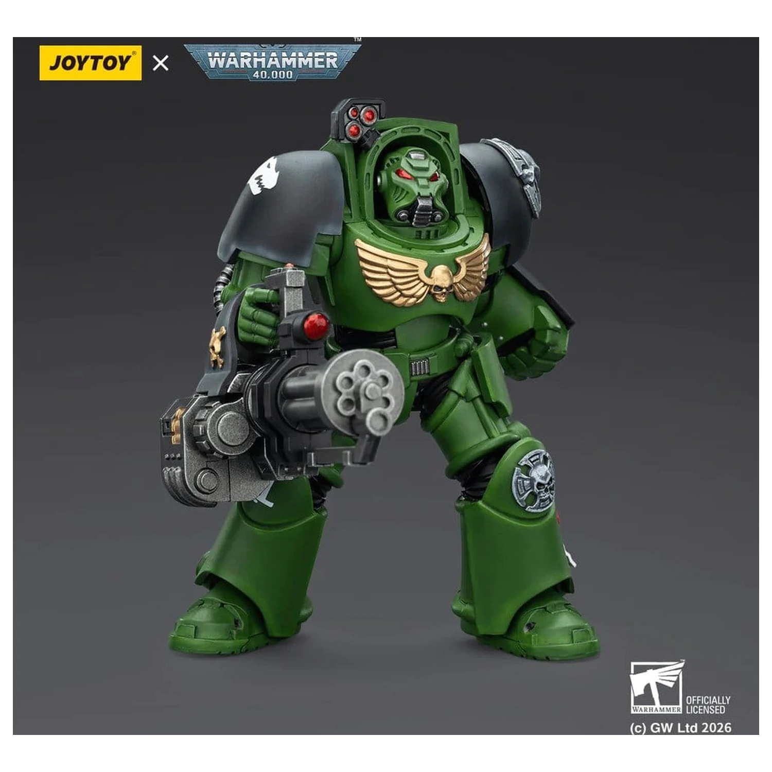 Warhammer 40,000 Figurina de actiune Salamanders Terminator 3 cu Power Fist si Assault Cannon 14 cm poza produsului