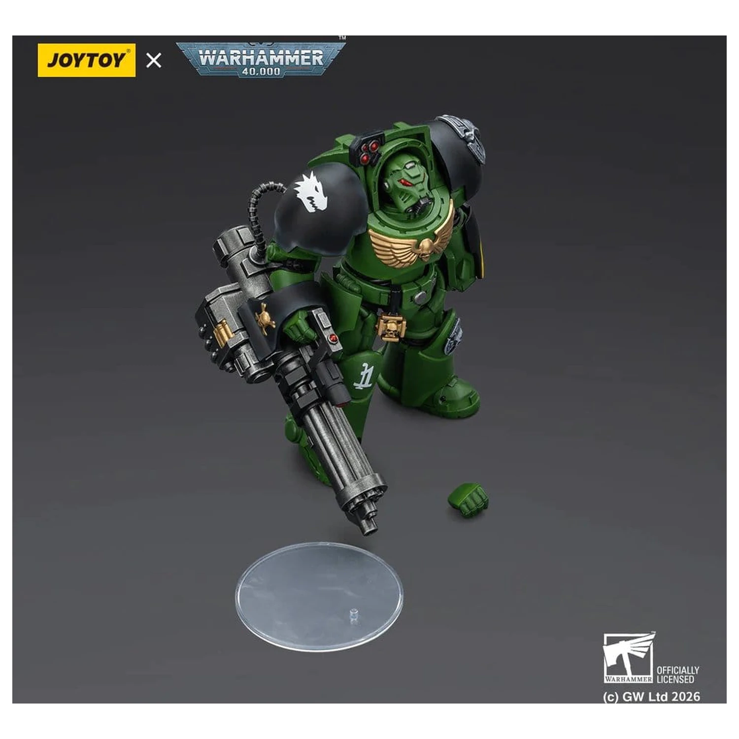 Warhammer 40,000 Figurina de actiune Salamanders Terminator 3 cu Power Fist si Assault Cannon 14 cm poza produsului
