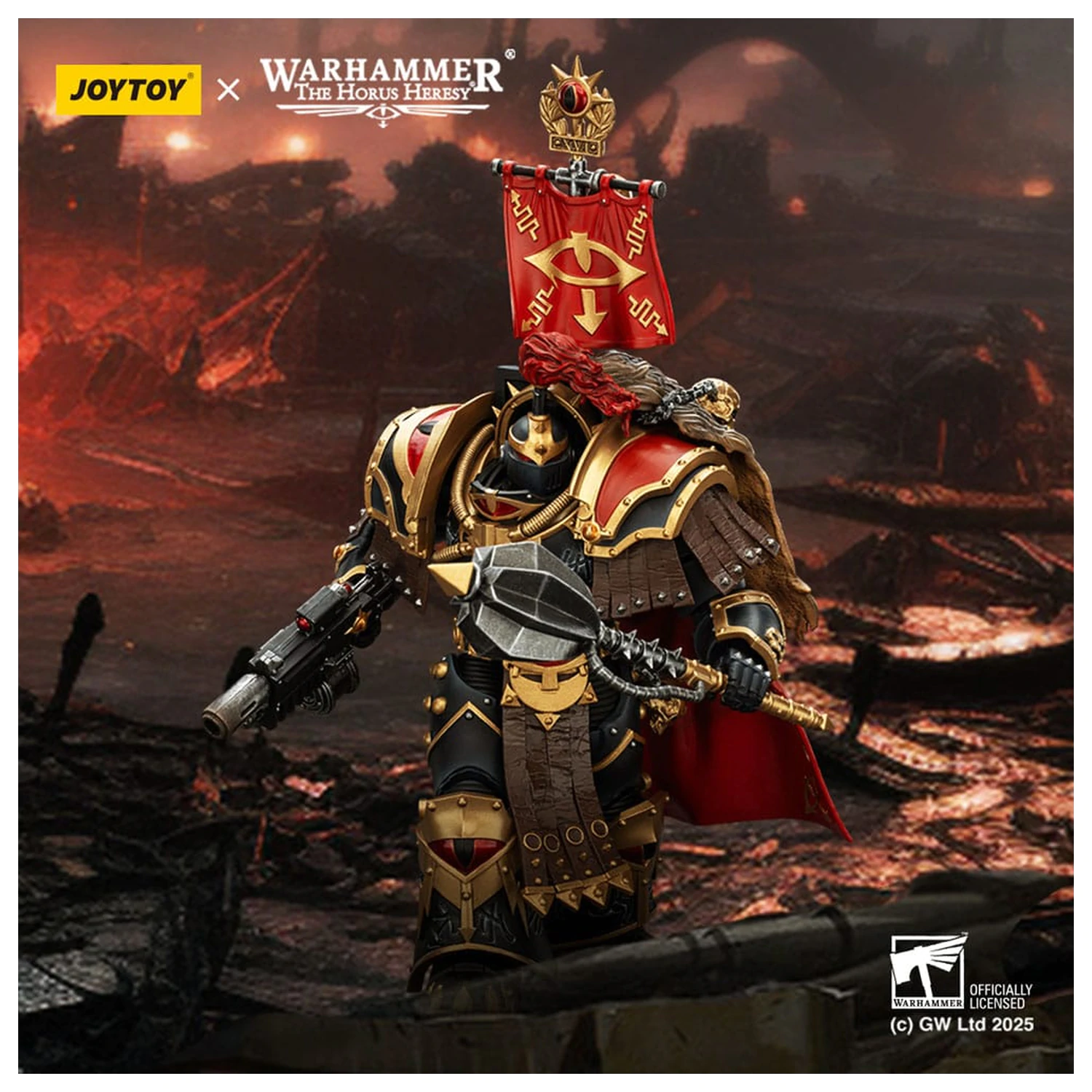 Warhammer 40,000: Sons of Horus figurina Legion Cataphractii Praetor cu Combi-Melta si Power Maul 14 cm poza produsului