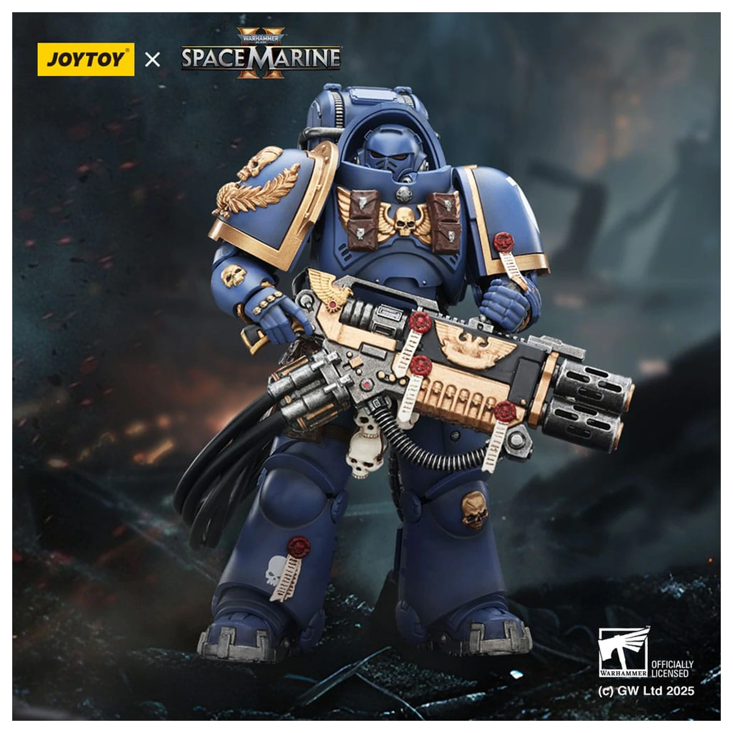 Warhammer 40,000: Space Marine 2 figurina de acțiune Ultramarines Heavy Artificer Armor with Relic Multi-Melta 13 cm poza produsului