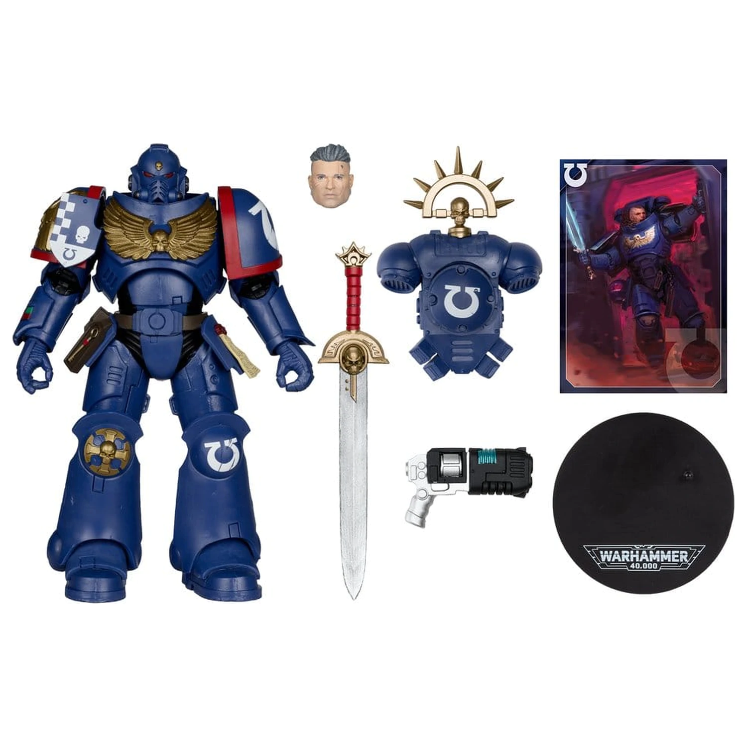 Warhammer 40,000 Total War Figurina de actiune 3rd Company Lieutenant (Ultramarines) 18 cm poza produsului