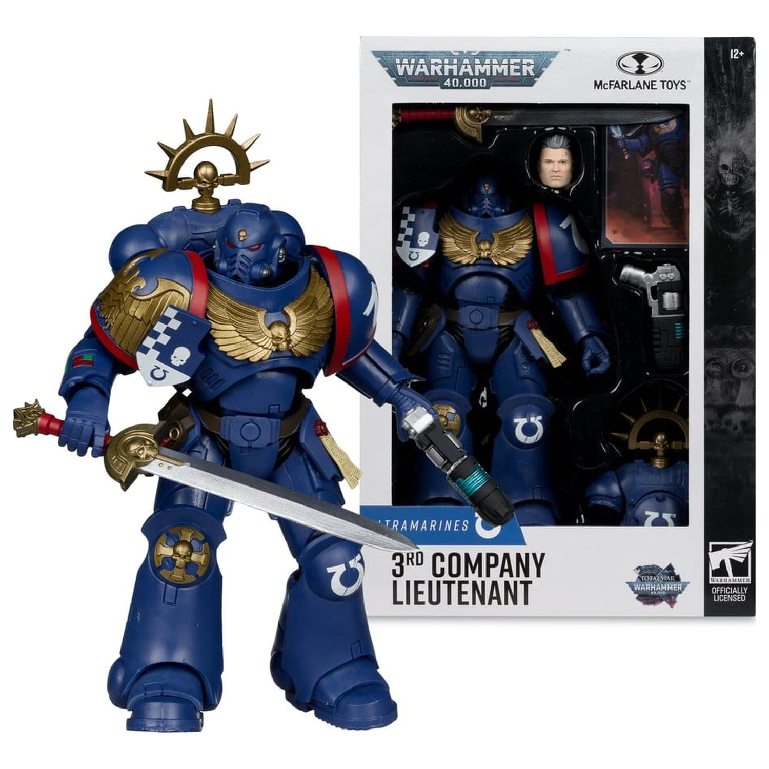 Warhammer 40,000 Total War Figurina de actiune 3rd Company Lieutenant (Ultramarines) 18 cm poza produsului