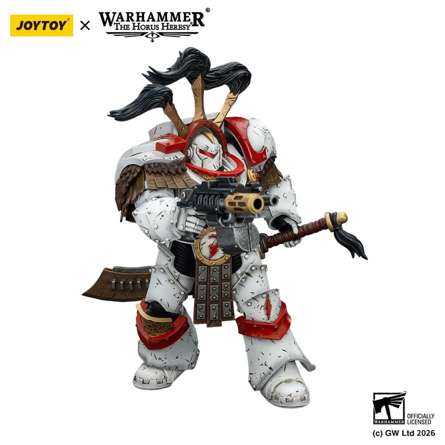 Warhammer 40,000 Figurina de actiune White Scars Legion Praetor in Cataphractii Terminator Armour with Cyber Hawk Chogorian sword and combi-melta 14 cm poza produsului