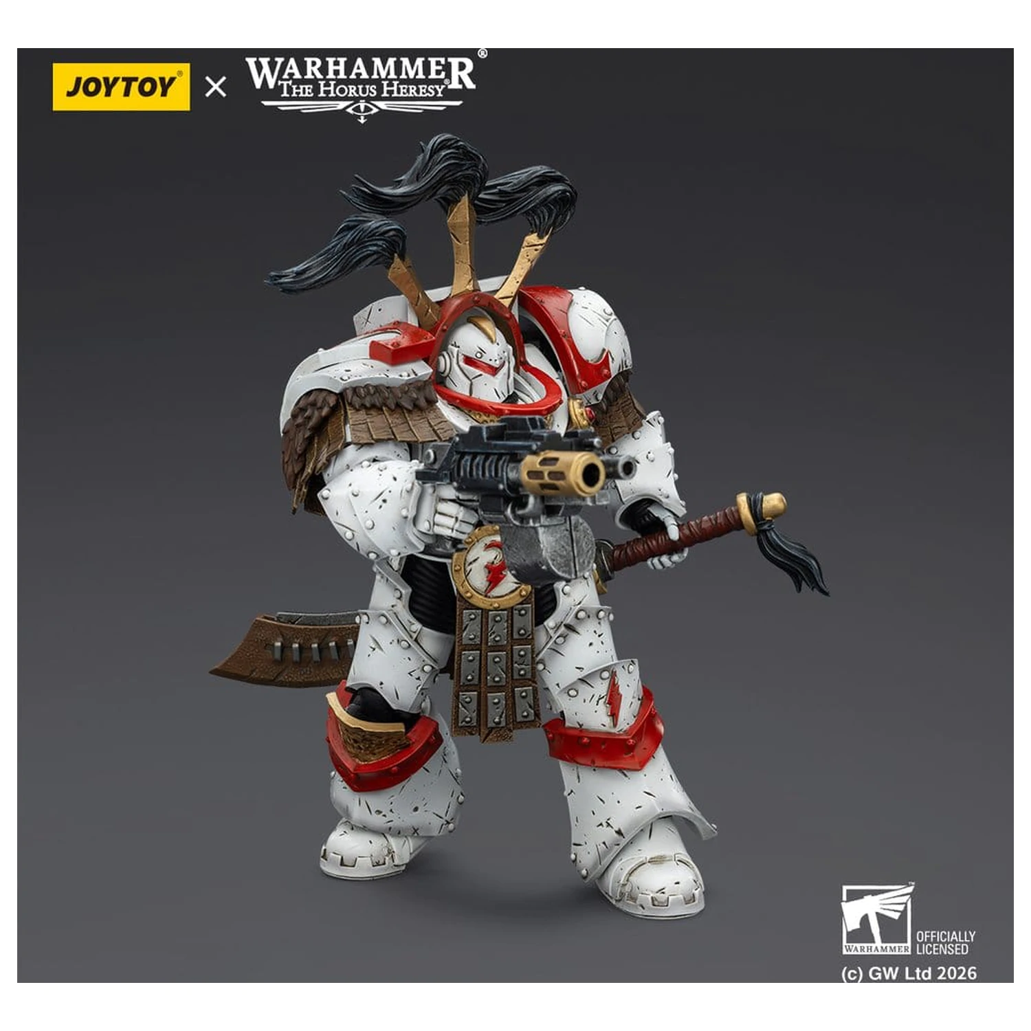 Warhammer 40,000 Figurina de actiune White Scars Legion Praetor in Cataphractii Terminator Armour with Cyber Hawk Chogorian sword and combi-melta 14 cm poza produsului