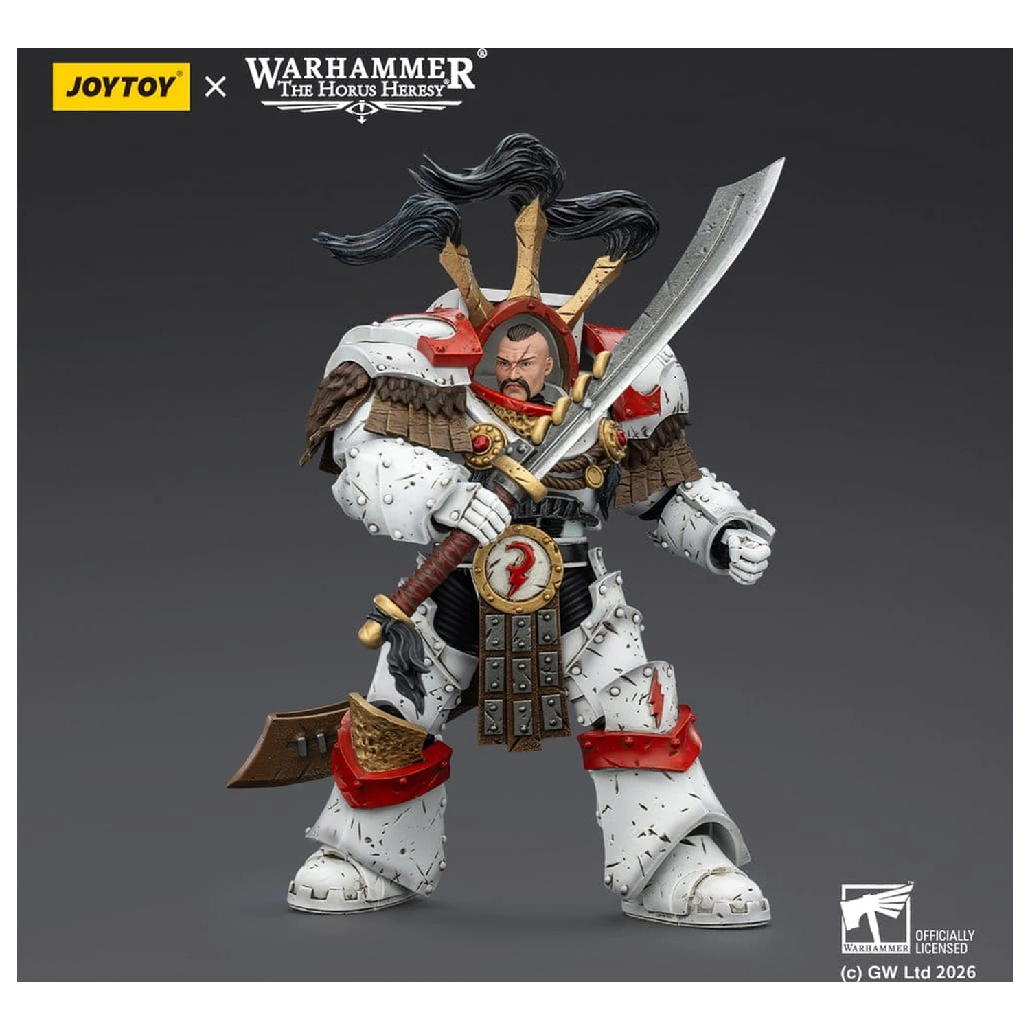 Warhammer 40,000 Figurina de actiune White Scars Legion Praetor in Cataphractii Terminator Armour with Cyber Hawk Chogorian sword and combi-melta 14 cm poza produsului