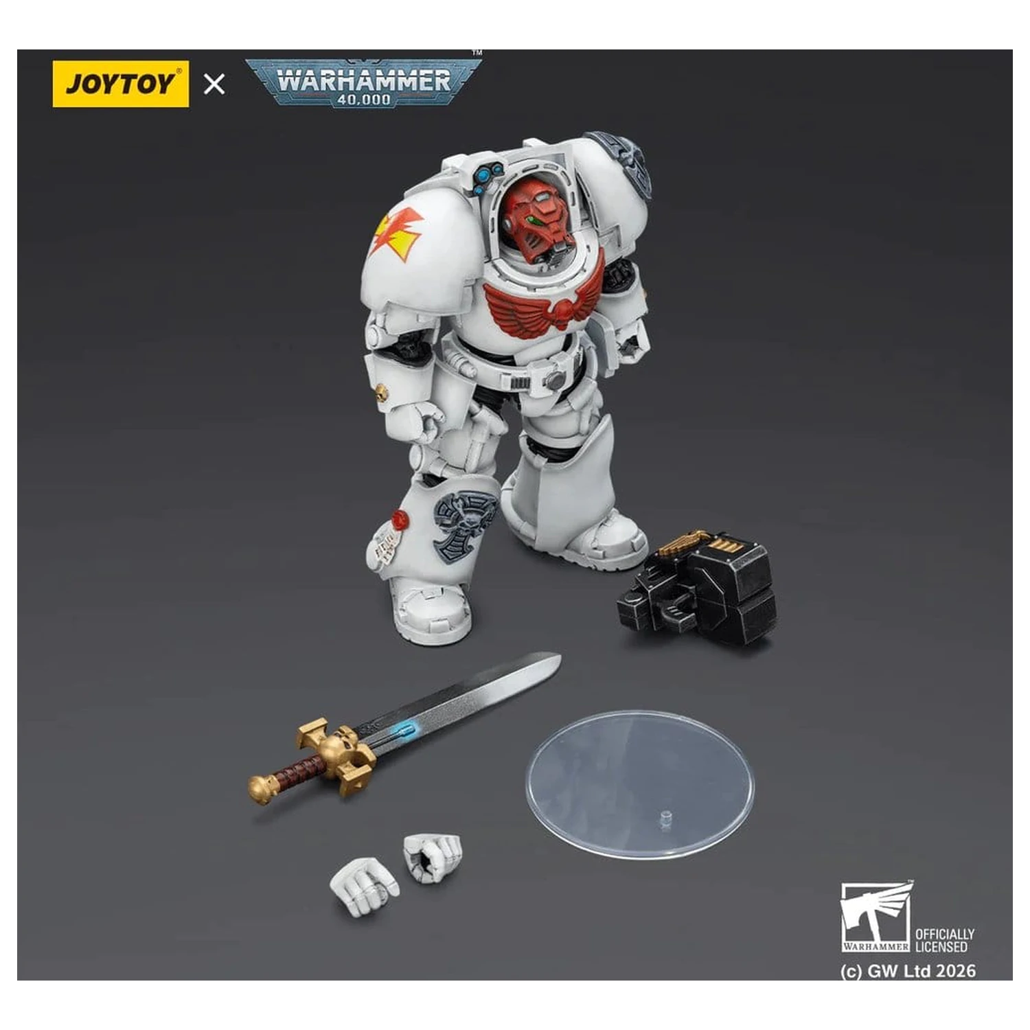 Warhammer 40,000 Action Figure White Scars Terminator 1 cu Power Sword si Storm Bolter 14 cm poza produsului