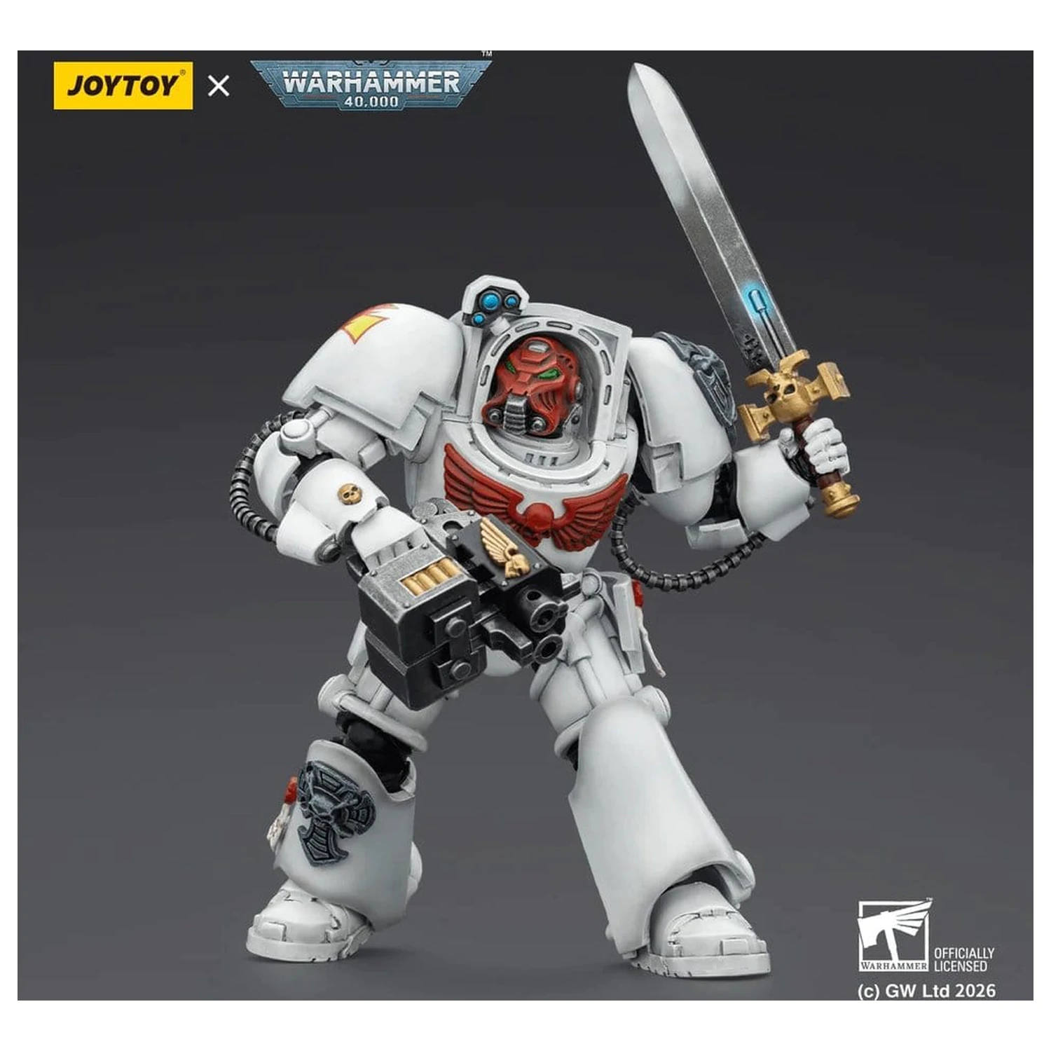 Warhammer 40,000 Action Figure White Scars Terminator 1 cu Power Sword si Storm Bolter 14 cm poza produsului