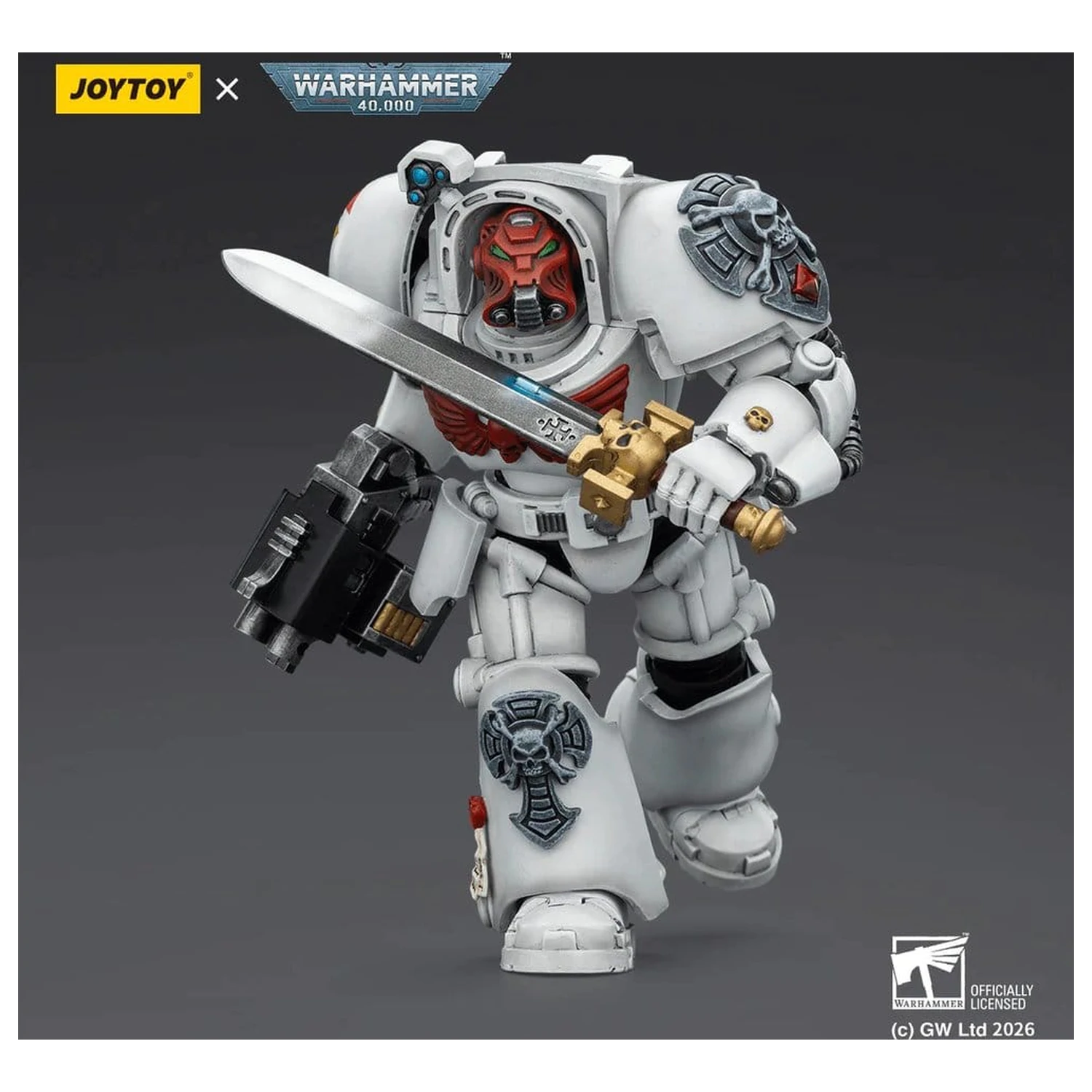 Warhammer 40,000 Action Figure White Scars Terminator 1 cu Power Sword si Storm Bolter 14 cm poza produsului