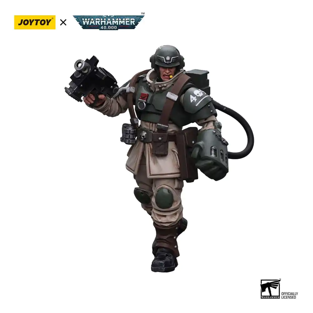 Figurină de acțiune Warhammer 40k 1/18 Astra Militarum Cadian Command Squad Sergent Veteran cu Pumnul de Putere 12 cm poza produsului