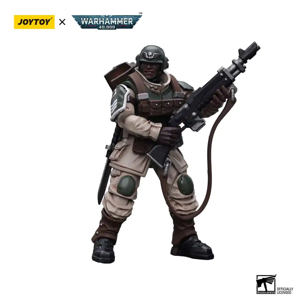 Warhammer 40k Figurina de Acțiune 1/18 Astra Militarum Cadian Command Squad Veteran cu Stindard Regimentar 12 cm poza produsului