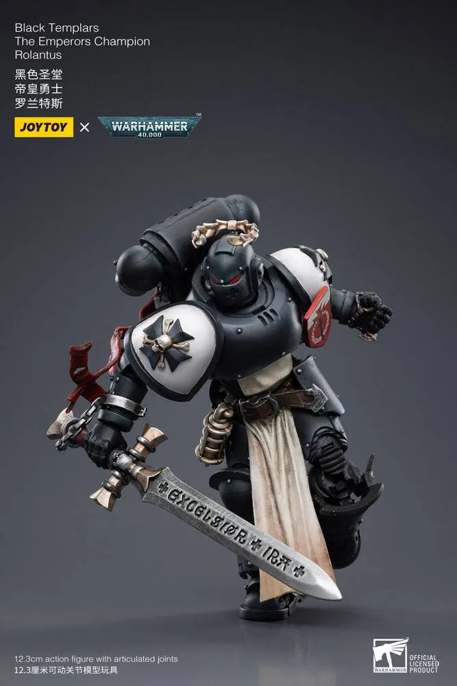 Figurină de acțiune Warhammer 40k 1/18 Black Templars The Emperors Champion Rolantus 12 cm poza produsului