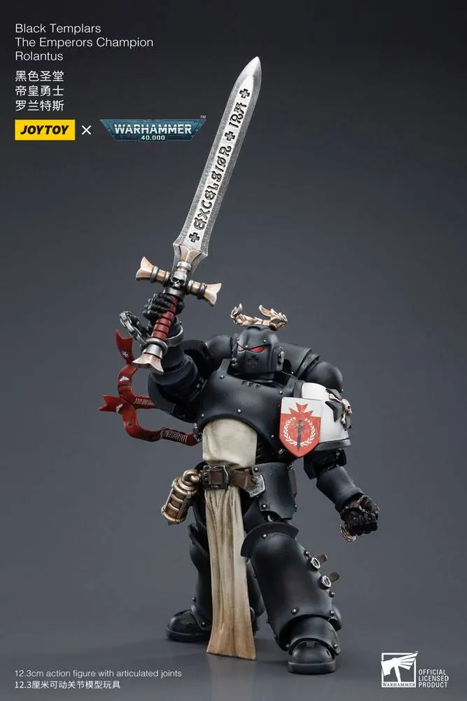 Figurină de acțiune Warhammer 40k 1/18 Black Templars The Emperors Champion Rolantus 12 cm poza produsului