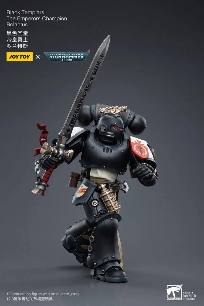 Figurină de acțiune Warhammer 40k 1/18 Black Templars The Emperors Champion Rolantus 12 cm poza produsului