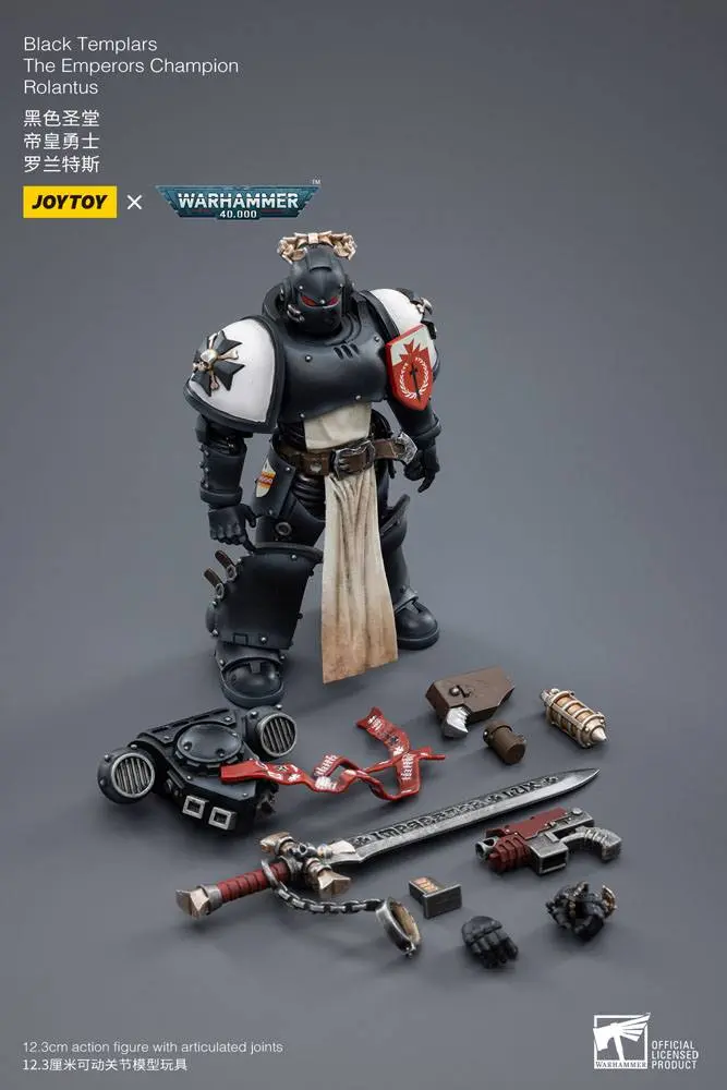Figurină de acțiune Warhammer 40k 1/18 Black Templars The Emperors Champion Rolantus 12 cm poza produsului