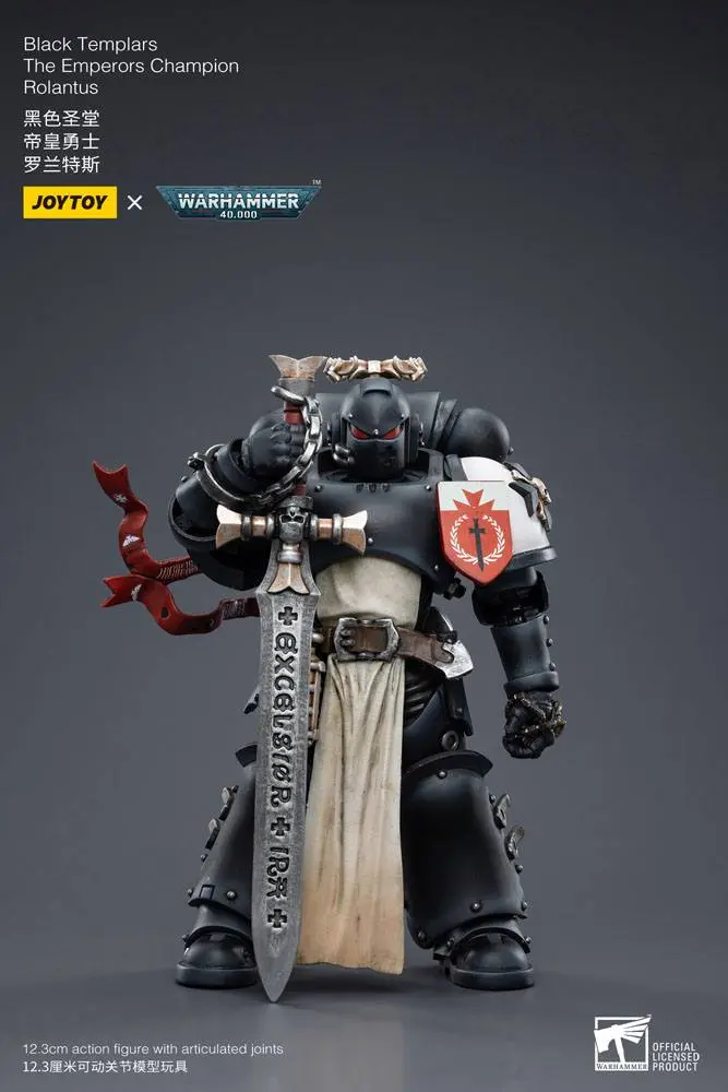 Figurină de acțiune Warhammer 40k 1/18 Black Templars The Emperors Champion Rolantus 12 cm poza produsului