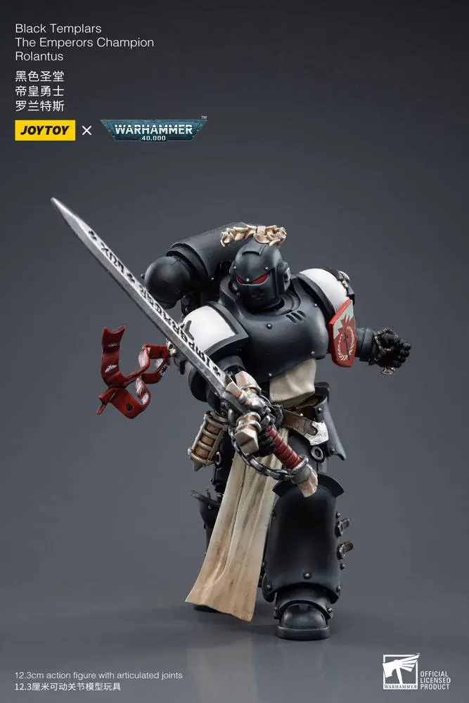 Figurină de acțiune Warhammer 40k 1/18 Black Templars The Emperors Champion Rolantus 12 cm poza produsului