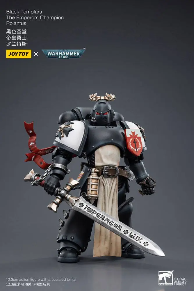 Figurină de acțiune Warhammer 40k 1/18 Black Templars The Emperors Champion Rolantus 12 cm poza produsului