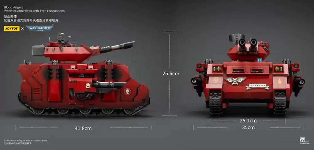 Figurină de acțiune Warhammer 40k 1/18 Blood Angels Predator Annihilator cu Twin Lascannons 26 cm poza produsului