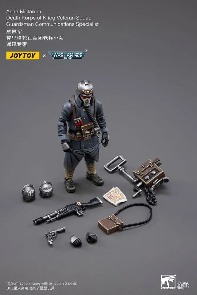 Warhammer 40k Figurina de actiune 1/18 Death Korps of Krieg Veteran Squad Guardsman Communications Specialist 10 cm poza produsului