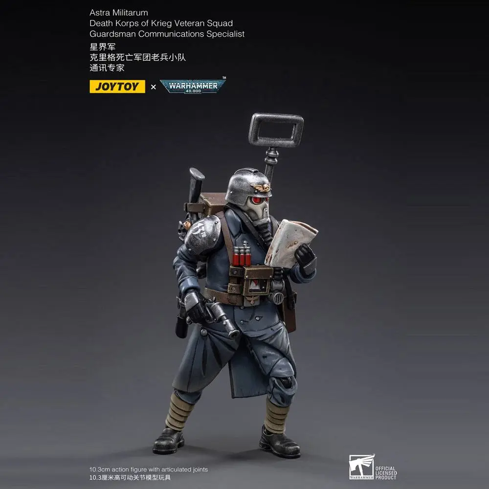 Warhammer 40k Figurina de actiune 1/18 Death Korps of Krieg Veteran Squad Guardsman Communications Specialist 10 cm poza produsului