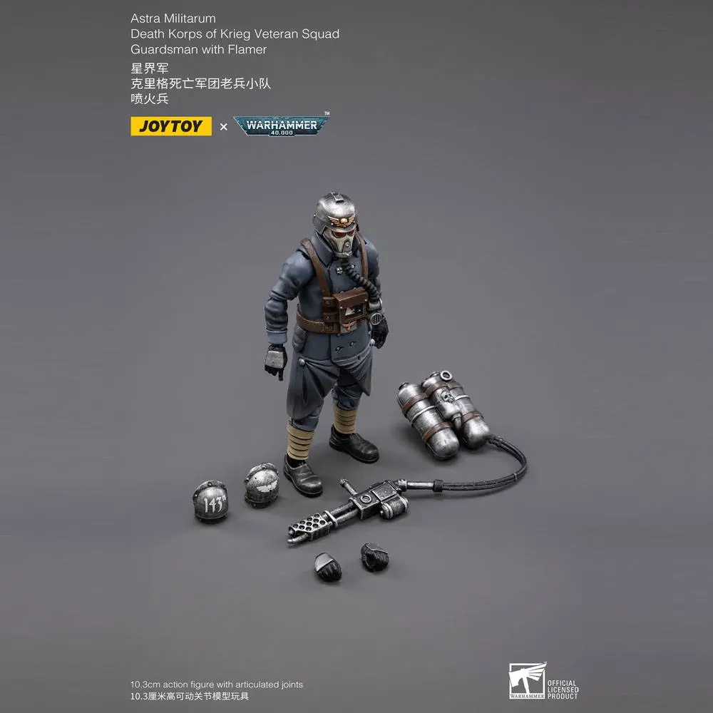 Warhammer 40k Figurina de actiune 1/18 Death Korps of Krieg Veteran Squad Guardsman with Flamer 10 cm poza produsului