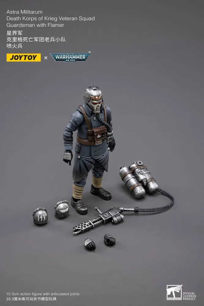 Warhammer 40k Figurina de actiune 1/18 Death Korps of Krieg Veteran Squad Guardsman with Flamer 10 cm poza produsului