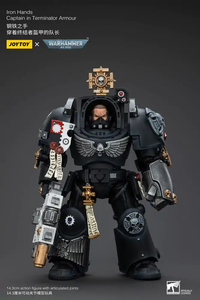 Figurină de acțiune Warhammer 40k 1/18 Iron Hands Captain în armură Terminator 14 cm poza produsului